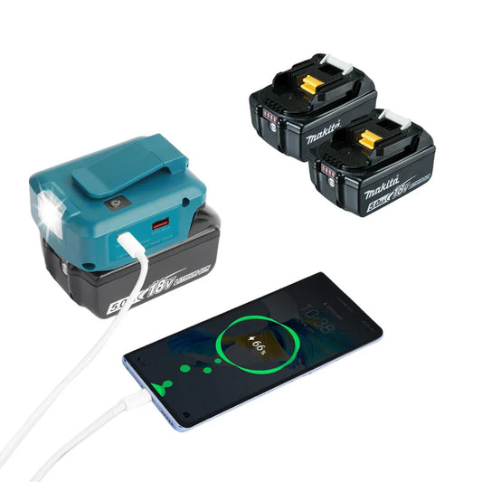 Makita ADP05 18V LXT USB Charger + 2Γ BL1850B 5.0Ah Batteries β Power & Charging Bundle