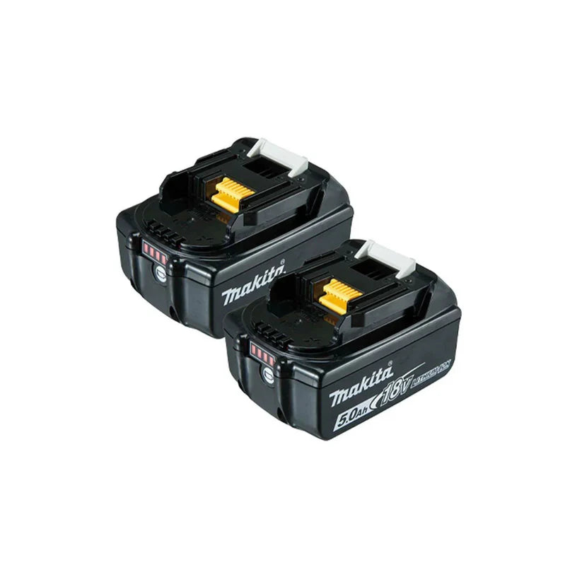 Makita 18V 5.0Ah BL1850 Twin Pack + LED Work Light β Professional Kit