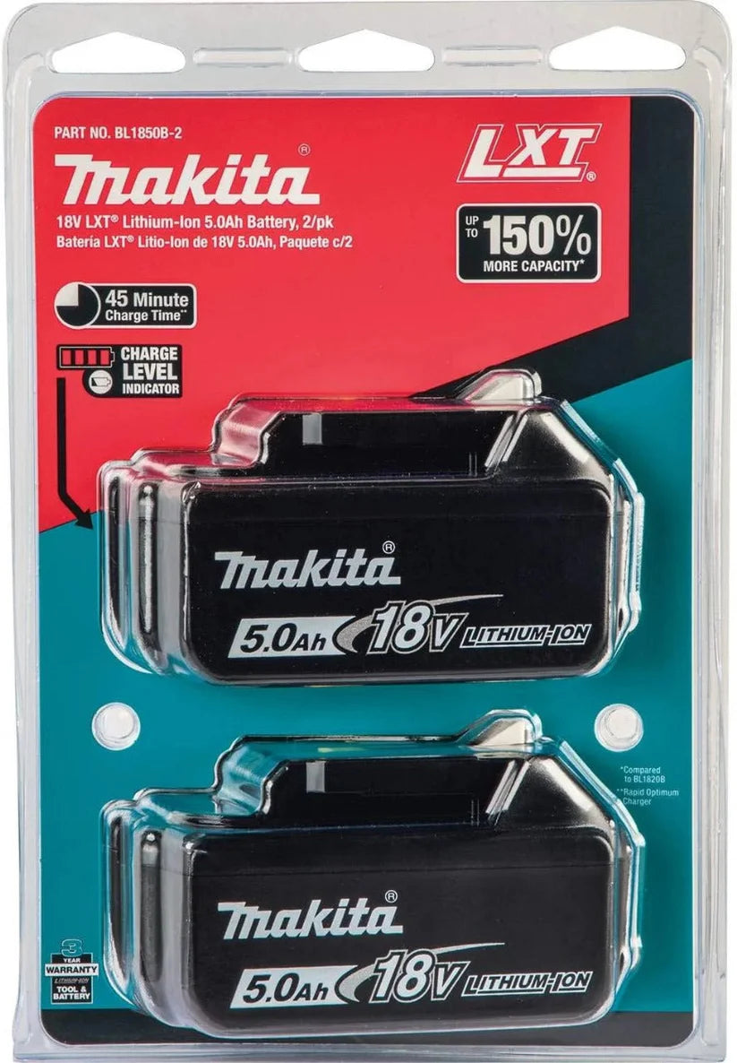Makita DTM51Z 18V LXT Cordless Multi-Tool Set β Tool-Free Blade Change + 2Γ BL1850B 5.0Ah Batteries