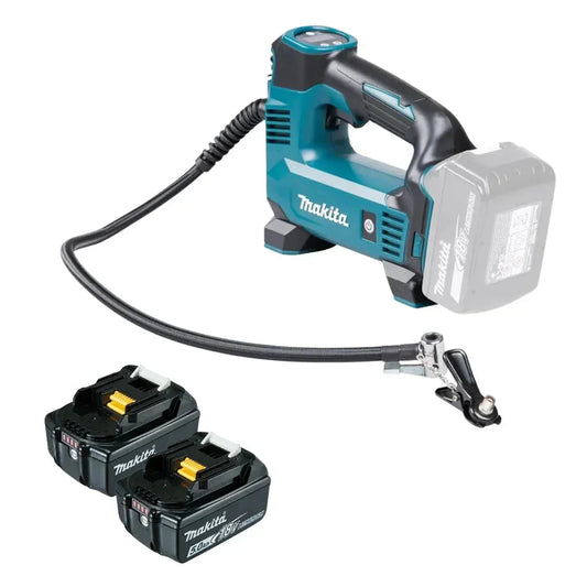 Makita 18V LXT Cordless Inflator Combo with 2× 5.0Ah Lithium-Ion Batteries – High-Pressure Air Pump Kit