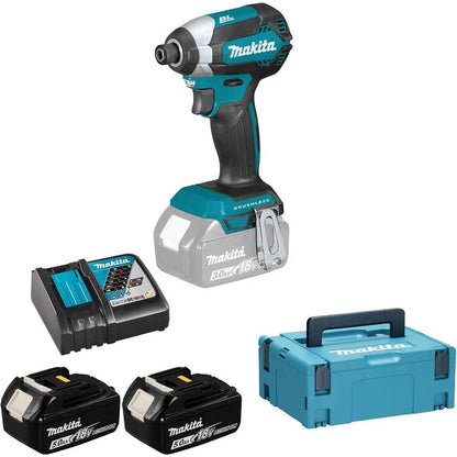 Makita DTD153RTJ 18V LXT Brushless Impact Driver Kit – 2× 5.0Ah Batteries, Fast Charger & Makpac Case